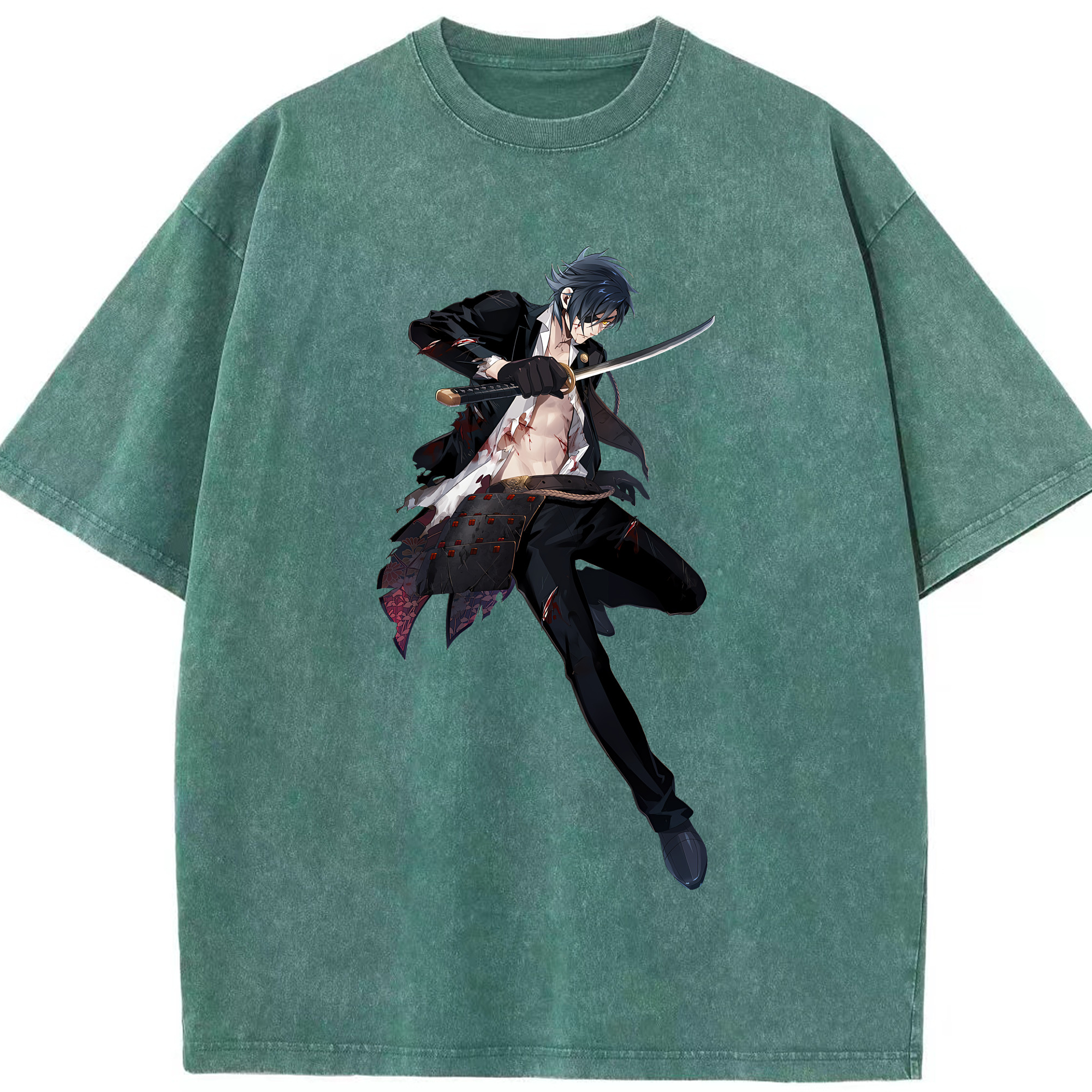 （画像用） 刀剣乱舞 Touken Ranbu 綿100% ヴィンテージ風 半袖Tシャツ（フロントプリント）